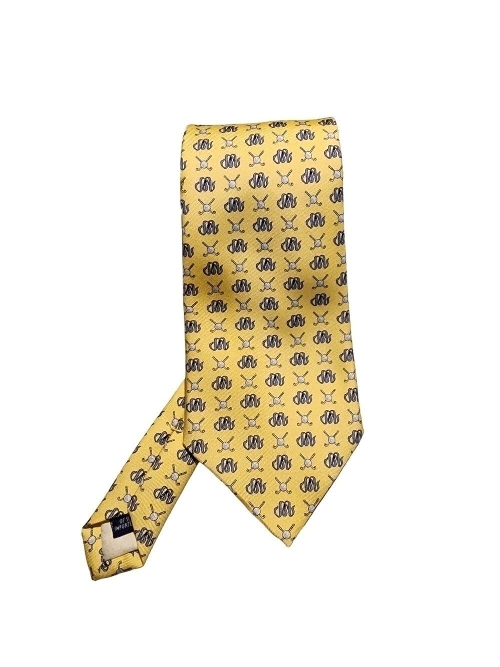 Vinyard Vines Miramount Country Club Yellow Golf 100% Silk Tie